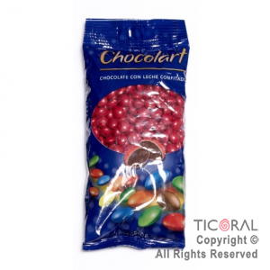 LENTEJAS DE CHOCOLATE CONFITADO ROJA CHOCOLART X 500gr